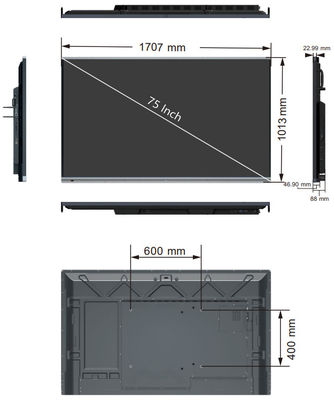 H6C έξυπνος πίνακας UHD 20 75 ίντσας διαλογικό εργοστάσιο cOem επιτροπής οθόνης αφής σημείων