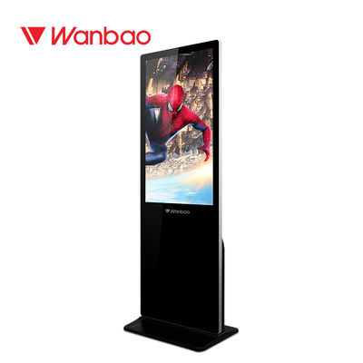 43-65inch Wifi εξαιρετικά λεπτό με τη μετριασμένη ψηφιακή υπαίθρια TV γυαλιού περιστρεφόμενη στάση αγγελιών πάτωμα 65 ίντσας που στέκεται την αφή Kios LCD