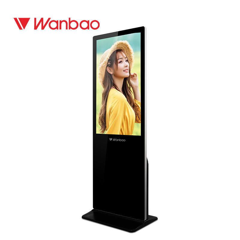 43-65inch Wifi εξαιρετικά λεπτό με τη μετριασμένη ψηφιακή υπαίθρια TV γυαλιού περιστρεφόμενη στάση αγγελιών πάτωμα 65 ίντσας που στέκεται την αφή Kios LCD